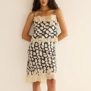Doen Elowette Lace Trim Silk Skirt